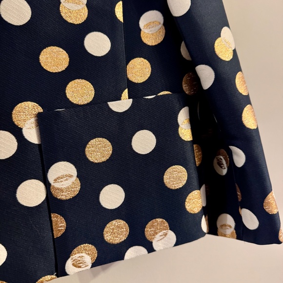 Akris Punto Navy Jacquard Metallic Dot Jacket — Size 8, NWT - Picture 3 of 14